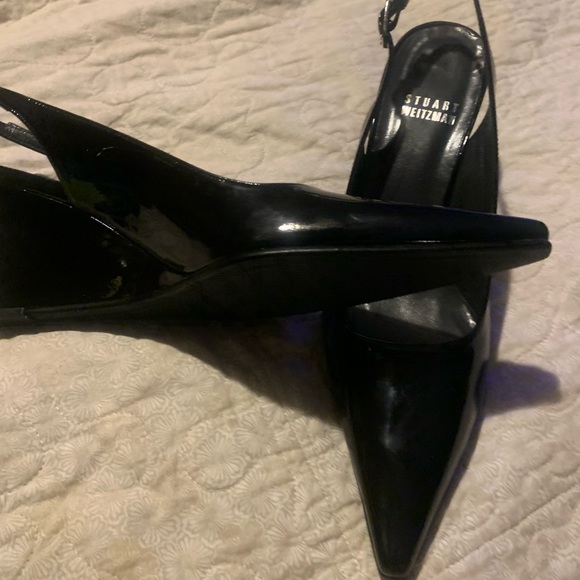 Stuart Weitzman Black patent sling backs - Picture 8 of 10